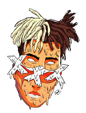 臉部插圖，一半辮子頭，眼睛上有X形繃帶。