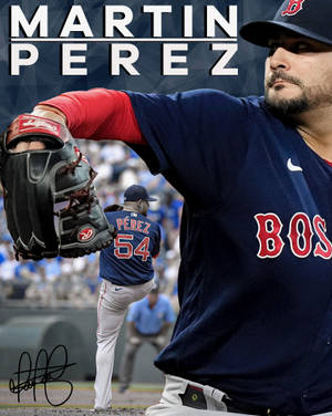 棒球運動員 Martin Perez 在比賽中投球，身穿波士頓紅襪隊球衣。 — 棒球 壁紙