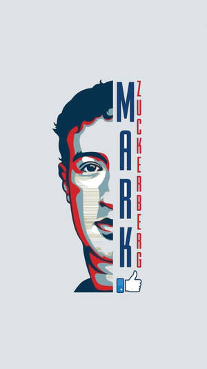 Mark Zuckerberg 的圖形插圖，附有姓名和豎起大拇指圖示。 — 凌志標誌 GIF 壁紙