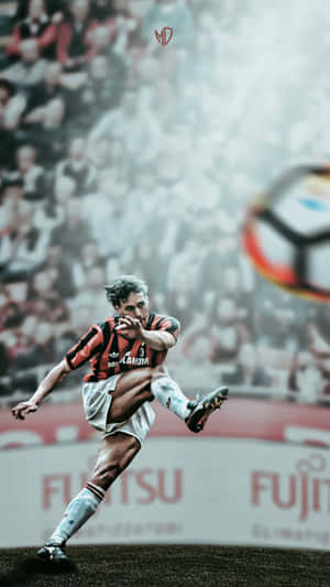 身穿紅黑球衣的足球員在球場上踢球。 — 足球 壁紙