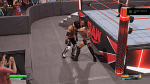摔角手在WWE擂台上比賽，粉絲觀看。 — WWE GIF 壁紙