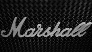 白色Marshall標誌在黑色紋理金屬格柵上。 — Cia標誌 壁紙