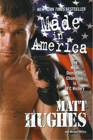 Matt Hughes 所著《Made in America》的書籍封面，展示一名肌肉發達的戰士戴著手套，背景為美國國旗。 — Huawei MatePad 12 X (2025) 壁紙