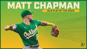 棒球運動員 Matt Chapman 身穿綠色奧克蘭制服投擲棒球。 — 綠色動態圖 壁紙