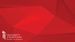 紅色幾何抽象背景，帶有University of Maryland School of Nursing標誌