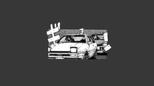 兩輛漫畫風格的賽車，帶有日文字和速度線。