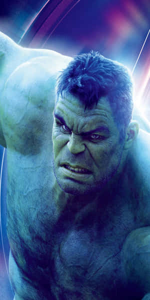 變形俠醫（Hulk）憤怒的表情，背景是宇宙背景，帶有發光的燈光條紋。