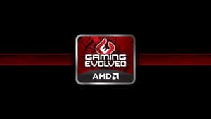 AMD Gaming Evolved 標誌在黑色背景上帶有紅色條紋