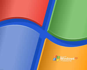 帶有彩色3D面板的Windows XP Professional標誌