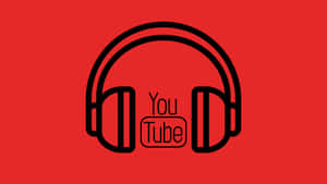 黑色耳機圖示，帶有 YouTube 標誌，紅色背景
