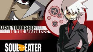 Soul Eater 動漫角色，帶有遊戲控制器和大膽文字