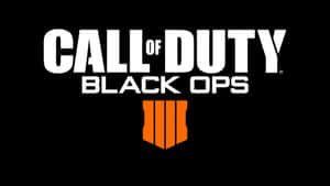 Call of Duty Black Ops 標誌，白色文字和橙色徽章在黑色背景上 — 使命召喚黑色行動4 壁紙