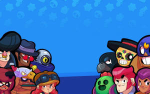 色彩繽紛的卡通戰鬥場景中的Brawl Stars角色。