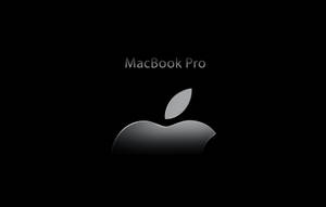 黑色背景上的 Apple MacBook Pro 標誌