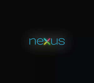 黑色背景上顯示 nexus 的霓虹彩虹文字。 — 銀河手機 壁紙