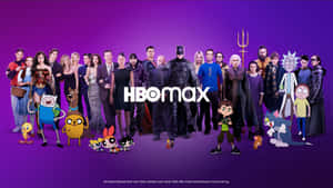 HBO Max標誌被其動畫和真人角色環繞。