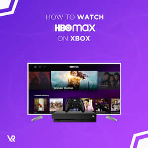 Xbox主機與電視顯示HBO Max串流服務界面。