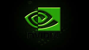 NVIDIA標誌在深色背景上發光綠色，帶有粒子效果