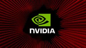 Nvidia 標誌帶有向外輻射的紅色放射線。