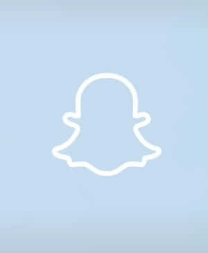 白色Snapchat鬼魂標誌，藍色漸變背景