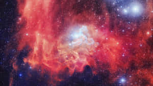 一個色彩繽紛的星雲，在深空中擁有發光的雲層和明亮的恆星。