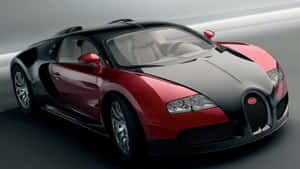 紅色和黑色Bugatti Veyron跑車在工作室燈光下