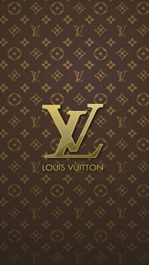 字母組合圖案牆紙上的Louis Vuitton標誌