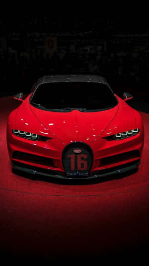 紅色Bugatti Chiron Super Sport 16在車展上展出