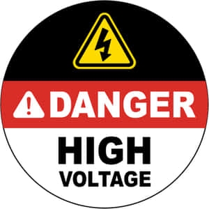 危險高電壓警告標誌，帶有閃電符號。
