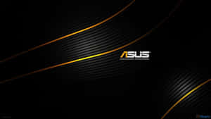 黑色背景上帶有金色線條的 ASUS 標誌