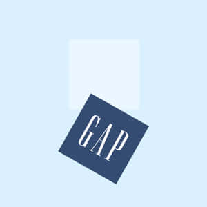 藍色正方形帶白色GAP標誌漂浮在淺藍色背景上。