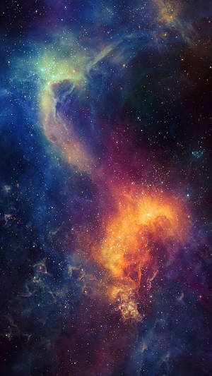 深空中帶有星星的彩色星雲