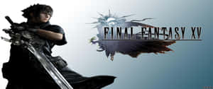 Final Fantasy XV角色手持劍，帶有標誌和帶翼生物