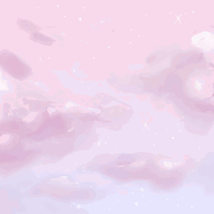 粉紅色和薰衣草色雲朵，在夢幻天空中閃爍星星。 — 淺粉紅色美學動圖 壁紙