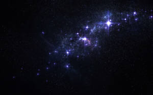 在黑暗的宇宙空間中，一個密集的明亮藍色和白色星團。