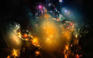 一個色彩繽紛的星雲，在深空中散發著發光的氣體和星星。 — 銀河 壁紙