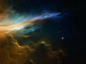 深空中帶有發光星星的彩色宇宙星雲。 — 銀河 壁紙