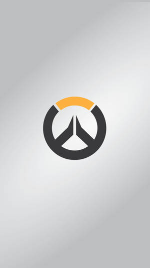 灰色漸變背景上的黑色和橙色Overwatch標誌。