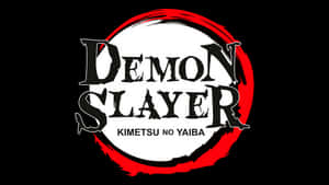 Demon Slayer動畫標誌，黑色背景上紅色圓圈和黑色文字。