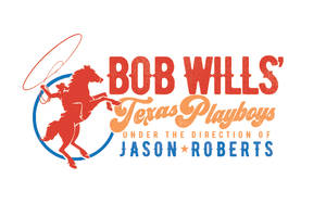 Bob Wills' Texas Playboys 標誌，牛仔騎馬手持套索。 — 荷里活 GIF 壁紙