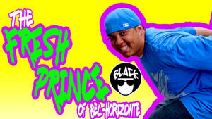 戴著藍色頭帶和襯衫的男子微笑，帶有「The Fresh Prince of Bel-Horizonte」文字。