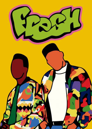 兩個插圖人物穿著彩色外套，位於 'Fresh' 標誌下方。