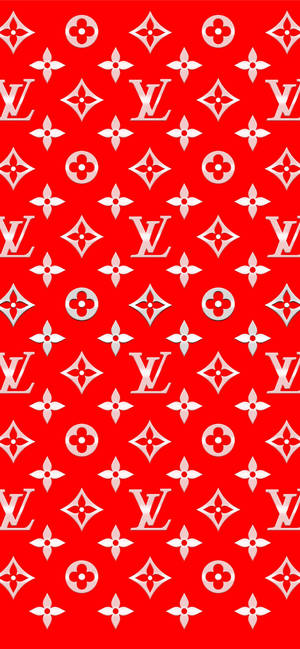 紅色和白色Louis Vuitton字母組合圖案牆紙。 — 美學手機GIF 壁紙