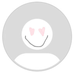 一個簡單笑臉圖標，心形眼睛，在灰色圓圈內。