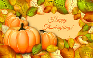 感恩節問候，配有南瓜和秋葉 — 秋天 壁紙