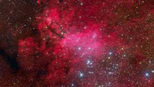 深空中充滿星星的紅色星雲。 — 星雲 壁紙