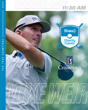 高爾夫球手 Mike Weir 在 PGA 巡迴賽冠軍 Shaw Charity Classic 中揮桿。 — 高爾夫球 iPhone 壁紙