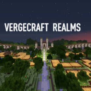 夜晚的Minecraft村莊，發光的燈籠和星空下的城堡。 — 型格 Minecraft 壁紙