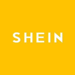 黃色背景上的白色SHEIN標誌。