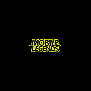 黑色背景上亮黃色的Mobile Legends遊戲標誌。